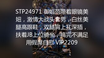 STP24971 御姐范带着眼镜美妞，激情大战头套男，白丝美腿高跟鞋，双腿肩上扛深插，扶着JB上位骑坐，搞完不满足用假屌自慰 VIP2209